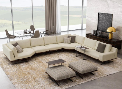 Luxury Koplett Corner sofa L-shape Sofas Luxury 2x Side table 2x Stool Suite new